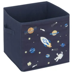 ATMOSPHERA Lot de 2 paniers de rangement enfant (29 x 29 cm) Espace Bleu