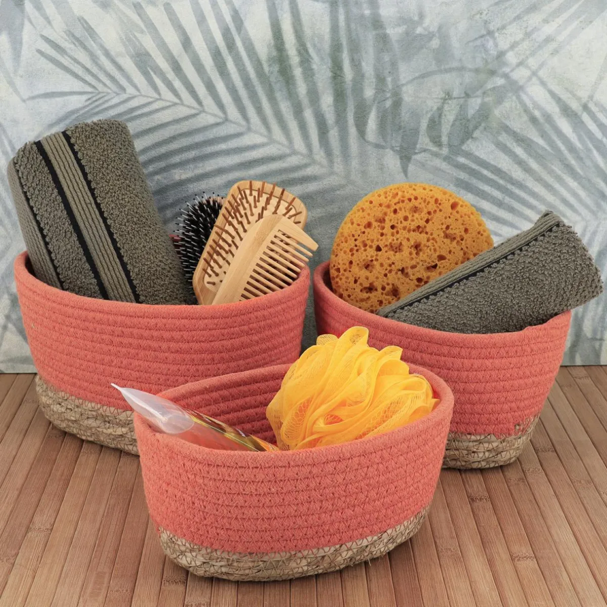 TENDANCE Lot de 3 paniers de rangement (H13 cm) Timeless Terracotta New