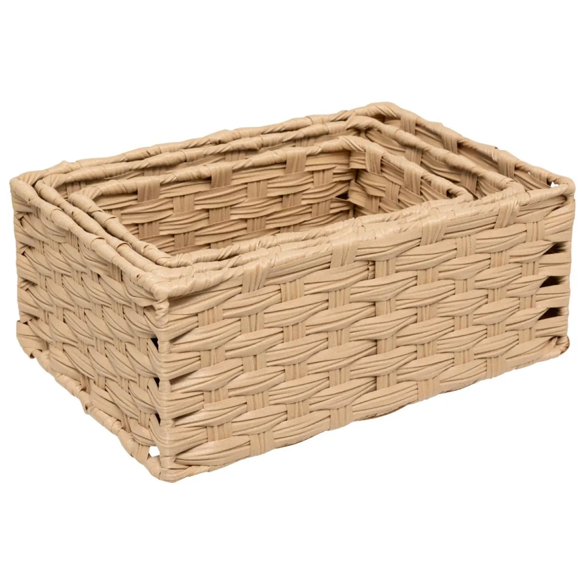 5 Five Simply Smart Lot de 3 paniers de rangement tressés hauts (30 x 21 cm) Garlic Beige Best