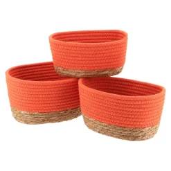 TENDANCE Lot de 3 paniers de rangement (H13 cm) Timeless Orange Clearance