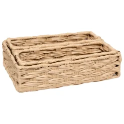 5 Five Simply Smart Lot de 3 paniers de rangement tressés bas (27 x 20 cm) Garlic Beige Clearance