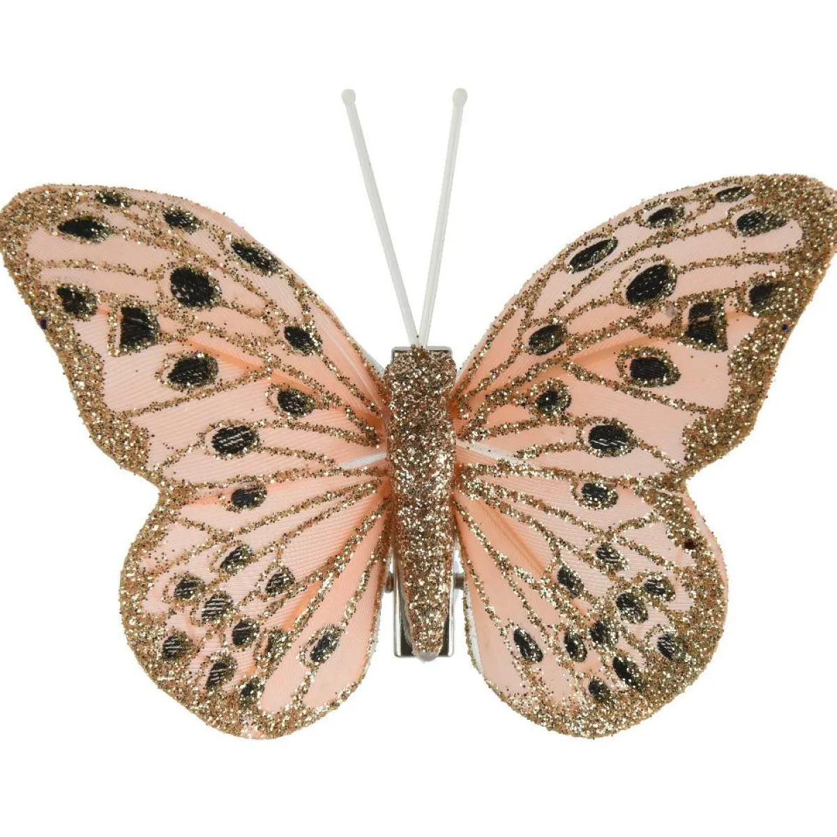 KAEMINGK Lot de 4 Papillons sur pince (H6 cm) Papillon des neiges Rose poudré Best
