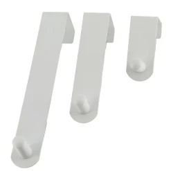 TENDANCE Lot de 3 patères de porte acier inoxydable (H7-13-19 cm) Blanc Sale