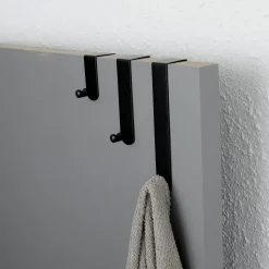 TENDANCE Lot de 3 patères de porte acier inoxydable (H7-13-19 cm) Noir Online