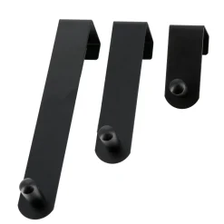 TENDANCE Lot de 3 patères de porte acier inoxydable (H7-13-19 cm) Noir Online