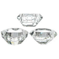 KAEMINGK Lot de 12 photophores en verre (D7 cm) Diamant cristal Transparent Hot