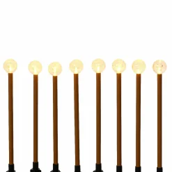 #N/A Lot de 8 pics lumineux à piles Sphères LED (H20 cm) Blanc chaud Marron Clearance