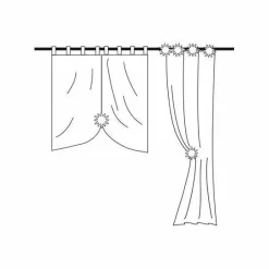 LUANCE Lot de 2 pinces rideaux Lina hes Blanc