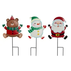 CHRISTMAS DREAM Lot de 3 piquets de jardin en métal (H50 cm) Copains de Noël Multicolore Online