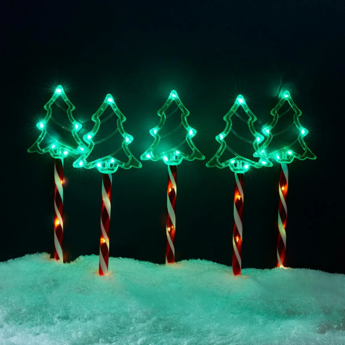 KOOPMAN Lot de 5 piquets lumineux à piles 45 LED (H44 cm) Sapins Candy Multicolore Clearance