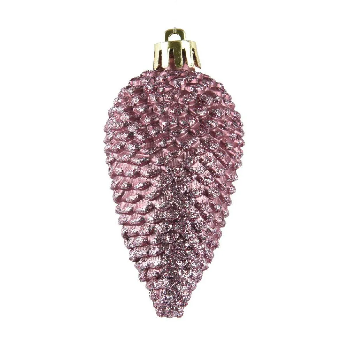 KAEMINGK Lot de 6 pommes de pin à suspendre (H8 cm) Alpine Vieux rose Hot