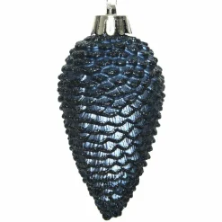 KAEMINGK Lot de 6 pommes de pin à suspendre (H8 cm) Alpine Bleu nuit Hot