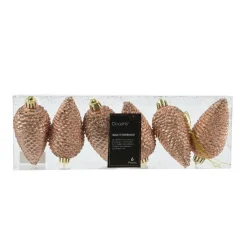 KAEMINGK Lot de 6 pommes de pin à suspendre (H8 cm) Alpine Pêche New