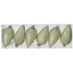 KAEMINGK Lot de 6 pommes de pin à suspendre (H8 cm) Alpine Menthe blanche Vert menthe New