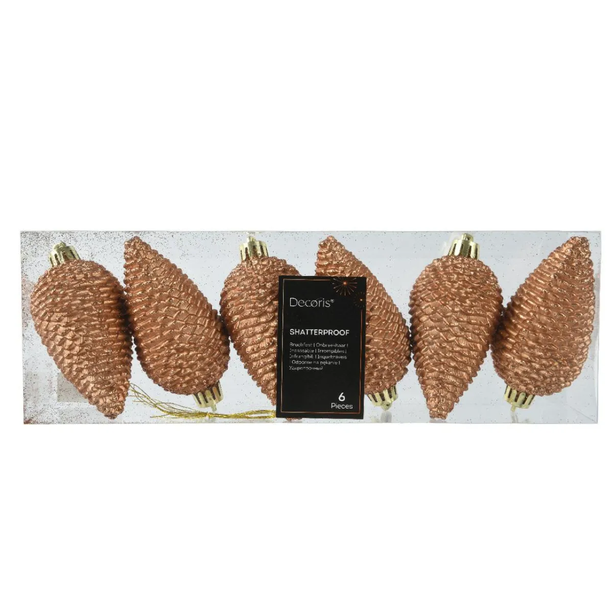 KAEMINGK Lot de 6 pommes de pin à suspendre (H8 cm) Alpine Cognac Sale