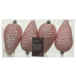 KAEMINGK Lot de 4 pommes de pin à suspendre (H12 cm) Alpine Rose poudré Online