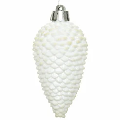 KAEMINGK Lot de 6 pommes de pin à suspendre (H8 cm) Alpine Blanc Hot