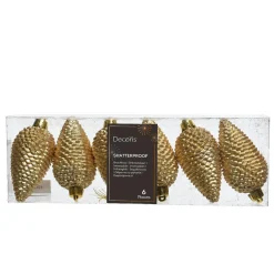 KAEMINGK Lot de 6 pommes de pin à suspendre (H8 cm) Alpine Or Online