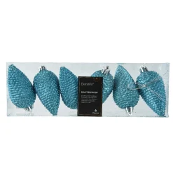 KAEMINGK Lot de 6 pommes de pin à suspendre (H8 cm) Alpine Bleu pétillant Online