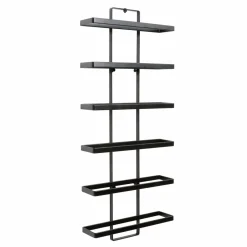 EMINZA Lot de 2 porte-bouteilles muraux métal 12 emplacements (H139 cm) Léo Noir Best
