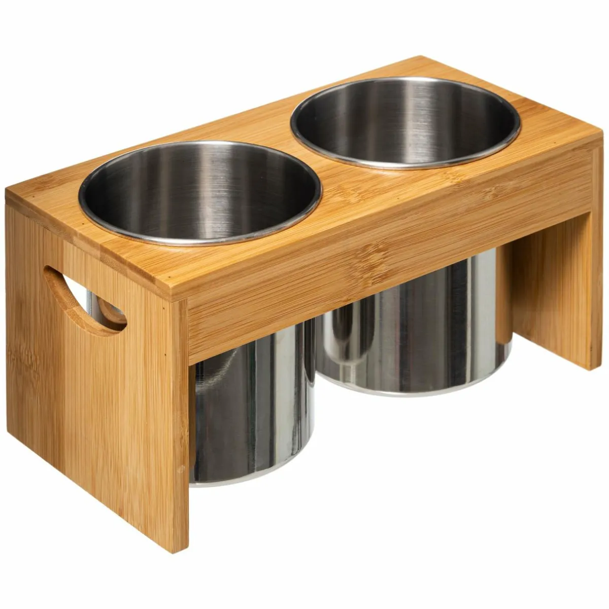 5 Five Simply Smart Lot de 2 pots à ustensiles Siao Inox et bambou Naturel New