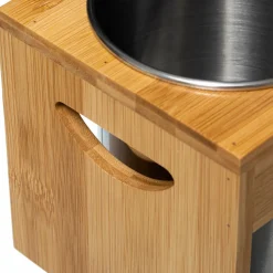 5 Five Simply Smart Lot de 2 pots à ustensiles Siao Inox et bambou Naturel New