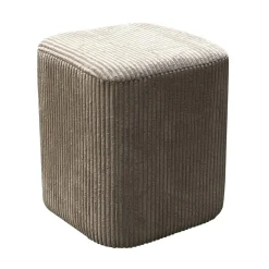 EMINZA Lot de 2 poufs en velours (H38 cm) Shan Taupe New