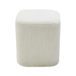 EMINZA Lot de 2 poufs velours (H 38 cm) Shan Beige Clearance
