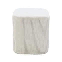 EMINZA Lot de 2 poufs velours (H 38 cm) Shan Beige Clearance