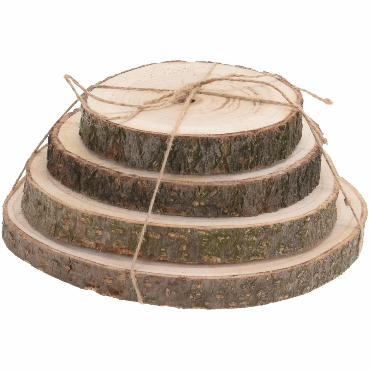 KOOPMAN Lot de 4 rondins décoratifs Paulownia Naturel New