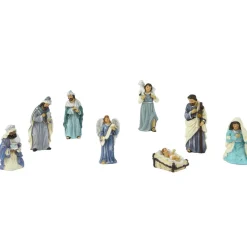 KAEMINGK Lot de 8 santons (Hauteur 9 cm) de Clémence Bleu