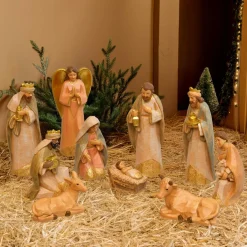 JJA Lot de 10 santons (Hauteur 15 cm) De Tilana Or Discount