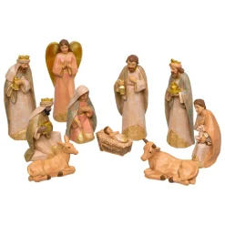 JJA Lot de 10 santons (Hauteur 15 cm) De Tilana Or Discount