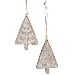 KAEMINGK Lot de 2 sapins à suspendre (H11 cm) Moïna Rose Hot
