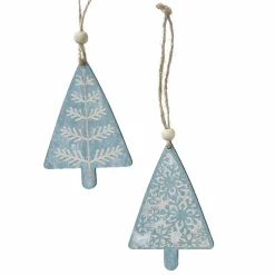KAEMINGK Lot de 2 sapins à suspendre (H11 cm) Moïna Bleu New