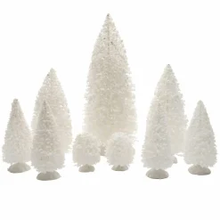 KAEMINGK Lot de 9 sapins pour aménager un village Blanc Online