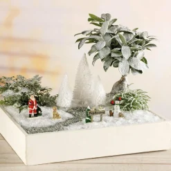 KAEMINGK Lot de 9 sapins pour aménager un village Blanc Online