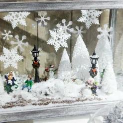 KAEMINGK Lot de 9 sapins pour aménager un village Blanc Online