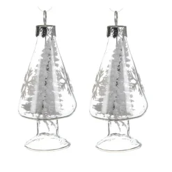 KAEMINGK Lot de 2 sapins de Noël à suspendre (H8 cm) Genève Transparent Best
