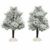 KAEMINGK Lot de 2 sapins enneigés (H14 cm) pour aménager un village Discount