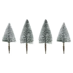 FEERIC LIGHTS Lot de 4 sapins sur pince (H16-H13 cm) Forêt enchantée enneigé Vert Sale