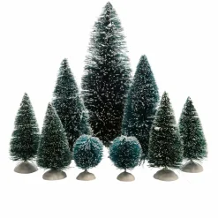 KAEMINGK Lot de 9 sapins Vert enneigé pour aménager un village Sapin enneigé Best