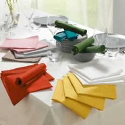 DOUCEUR D'INTERIEUR Lot de 3 serviettes coton (40 x 40 cm) Initia Jaune Clearance
