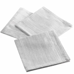DOUCEUR D'INTERIEUR Lot de 3 serviettes coton (40 x 40 cm) Elegancia Argent Discount