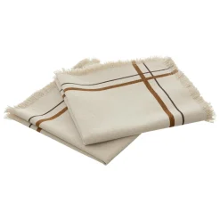 ATMOSPHERA Lot de 2 serviettes coton (40 x 40 cm) Ray Beige Best
