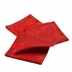 DOUCEUR D'INTERIEUR Lot de 3 serviettes coton (40 x 40 cm) Elegancia Rouge Clearance
