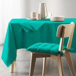 DOUCEUR D'INTERIEUR Lot de 3 serviettes coton recyclé (40 x 40 cm) Mistral Vert émeraude Clearance