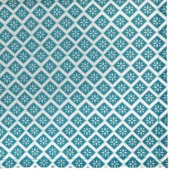 ATMOSPHERA Lot de 4 serviettes coton (40 x 40 cm) Tika Bleu canard