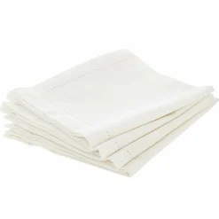 ATMOSPHERA Lot de 4 serviettes coton (40 x 40 cm) Chambray Ecru Sale