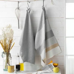 douceur d'intu017drieur Lot de 3 serviettes coton tissé (40 x 40 cm) Iliabe hes Blanc